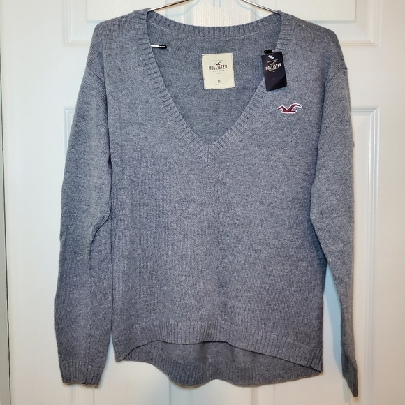 Hollister sweater Gray Sz XS Logo - Picture 1 of 7